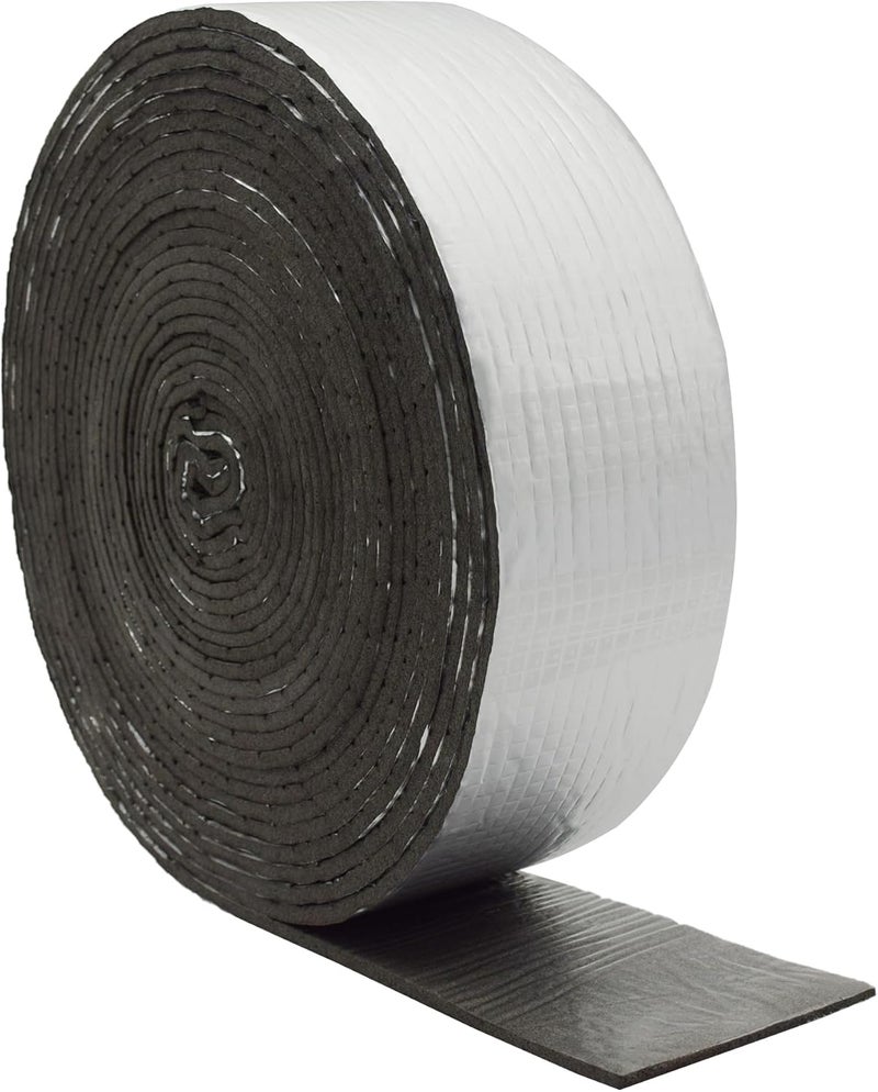 DOBTIM Foam Foil Pipe Insulation Wrap 3 in x 32 ft,Reflective Foil Insulation Tape Self Adhesive with High Resilience for Pipe Insulation Wrap - Image 1
